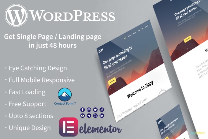 Gig Preview - Design fully responsive wordpress landing page