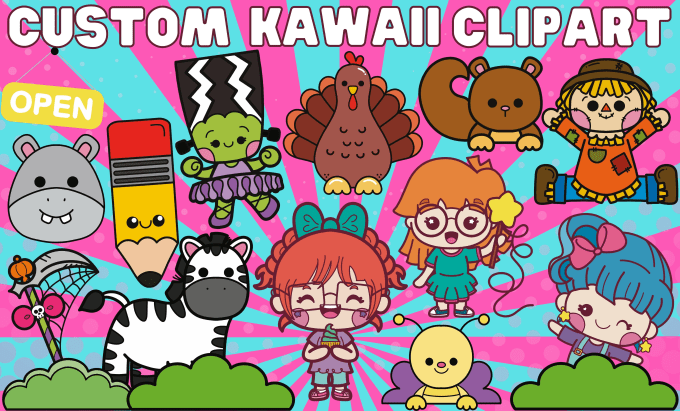 Gig Preview - Draw cute kawaii cartoon illustration