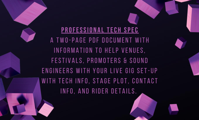 Gig Preview - Create a professional live tech spec and stage plot document