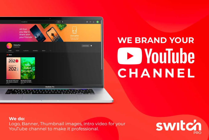 Gig Preview - Do youtube channel branding with logo, banner, thumbnails and intro video