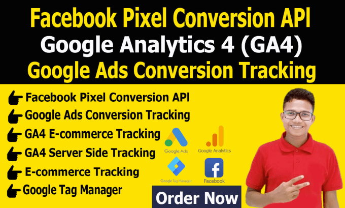 Gig Preview - Fix or setup google analytics 4 facebook conversion API tag manager ads tracking