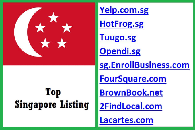 Gig Preview - Do singapore business directories, local SEO citations