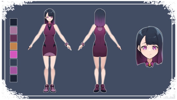 Gig Preview - Draw character sheet in anime style