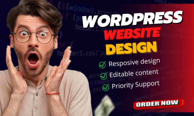 Gig Preview - Develop responsive and modern wordpress website design or redesign website