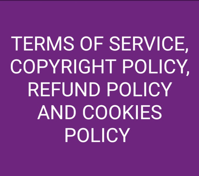 Bestseller - draft terms of service, privacy, copyright, refund and cookies policy