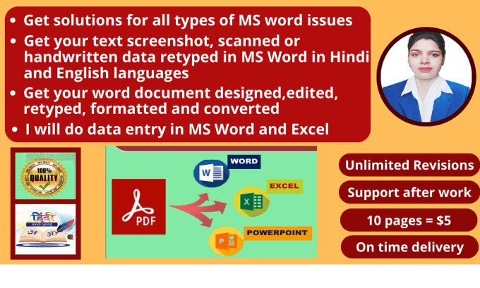 Gig Preview - Type retype document formatting data entry pdf to word