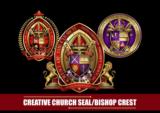 Gig Preview - Create a creative church seal logo design, bishop crest or coat of arm