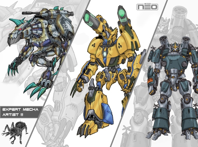 Bestseller - draw mecha robot armor character concept for you