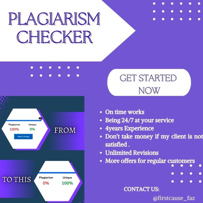 Gig Preview - Be your plagiarism checker and rewriter