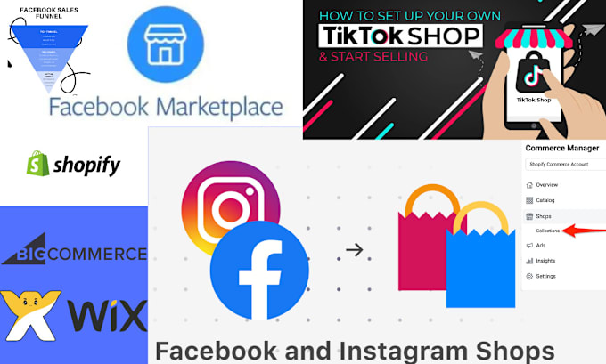 Gig Preview - Facebook shops instagram marketplace product tiktok ads dropshipping shopify wix