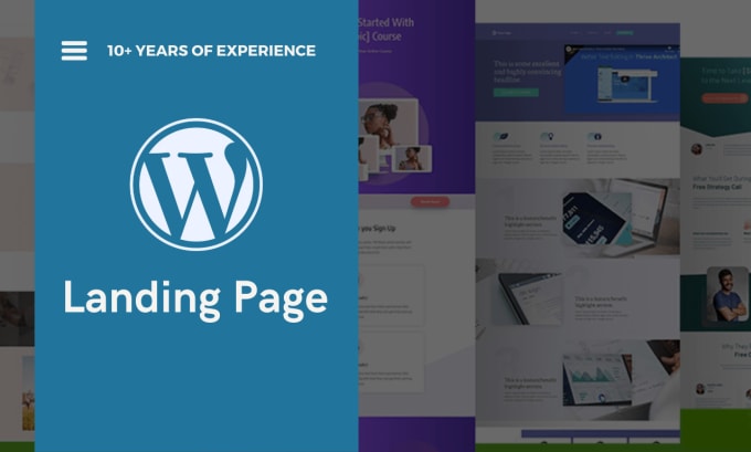 Gig Preview - Create landing page in wordpress for you