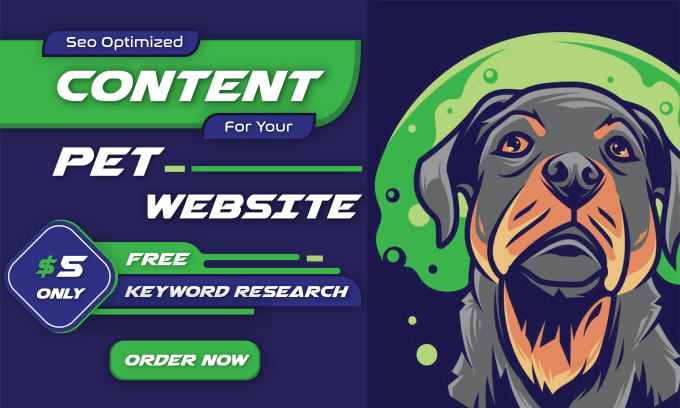 Gig Preview - Write SEO optimized pet, dog articles for your blog