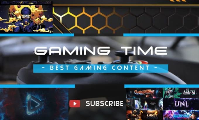 Gig Preview - Design youtube gamming channel art, banner,  thumbnail, video overlay and logo