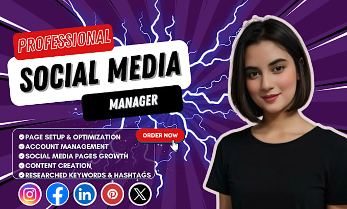 Gig Preview - Be your social media marketing manager and content creator to grow your business