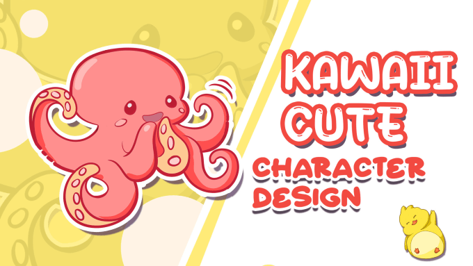 Gig Preview - Do cute cartoon animal chibi kawaii logo cute mascot stiker