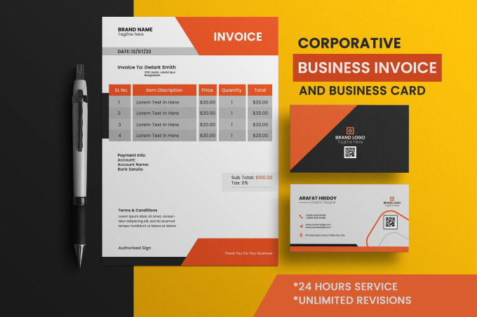 Gig Preview - Do corporative invoice business card letterhead pricelist and brand identity kit