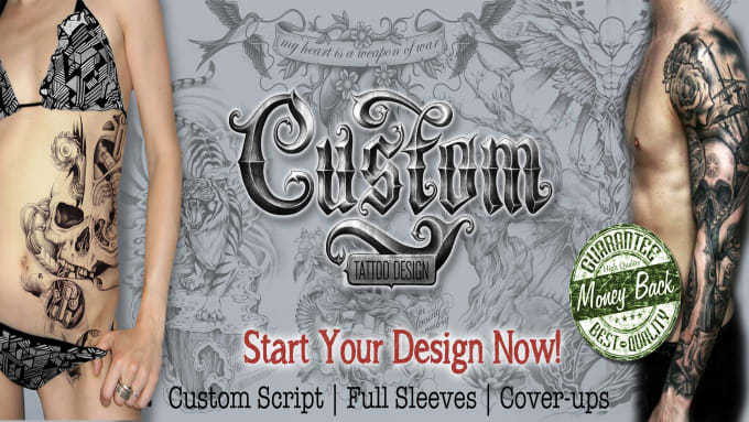 Gig Preview - Create an amazing custom tattoo design for you