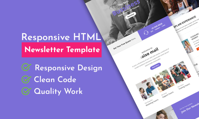 Gig Preview - Design a professional HTML email template or newsletter