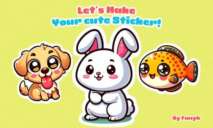 Gig Preview - Draw cute animal in kawaii style for stickers