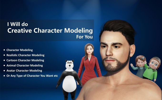 Gig Preview - Do 3d creative character modeling