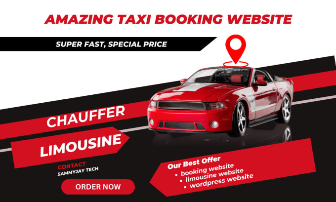 Gig Preview - Design taxi booking, chauffeur website, taxi booking website, limousine website