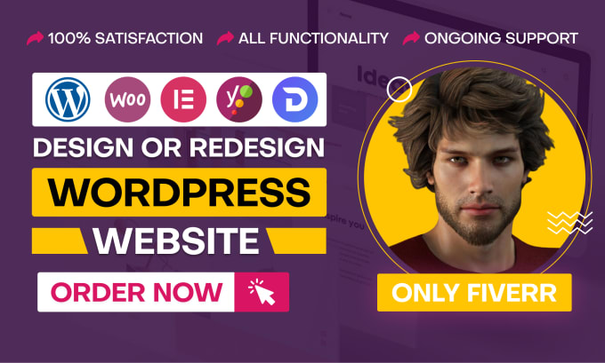 Gig Preview - Build responsive wordpress website design redesign , landing page, elementor pro