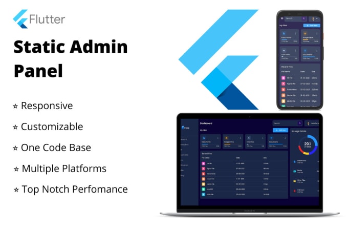 Gig Preview - Design responsive admin panel with flutter