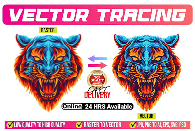 Gig Preview - Vectorize, edit, modify, redraw logo, convert image to vector ai, eps, png