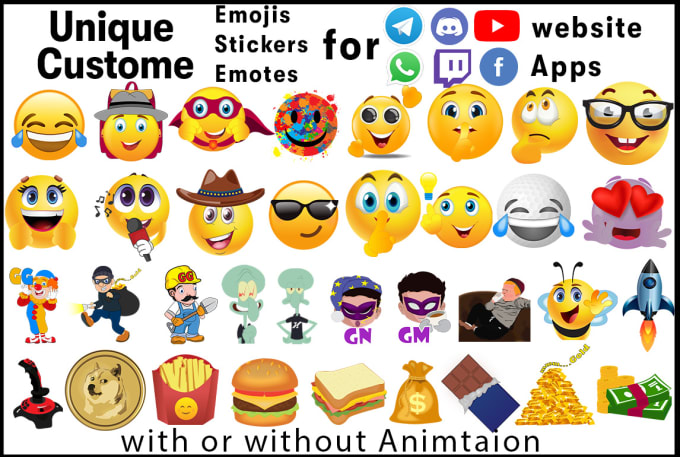 Gig Preview - Design unique emoji, emote or animated emoji for you