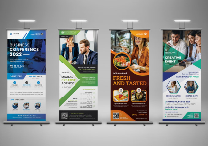 Gig Preview - Design roll up banner, retractable banner, pop up, roller, pull up