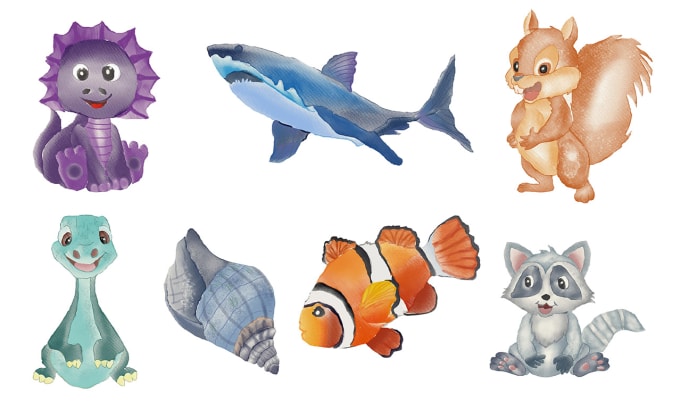 Gig Preview - Paint unique, cute watercolor illustration, clipart and watercolor objects