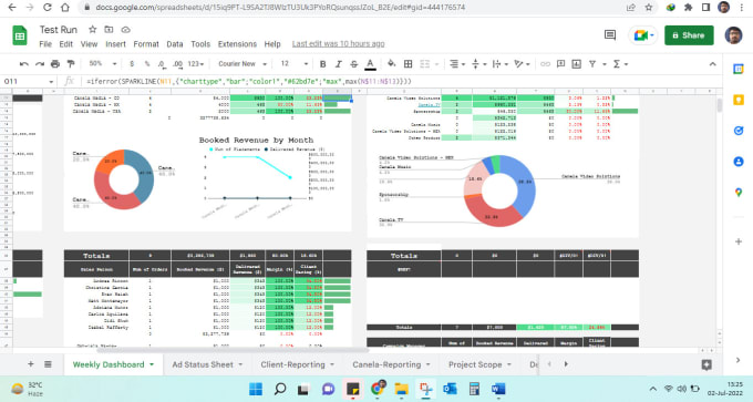 Gig Preview - Design excel and google sheet template and dashboard