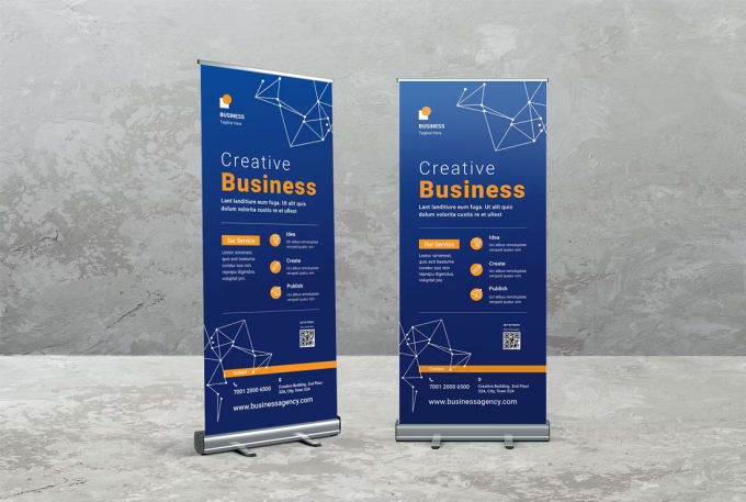 Gig Preview - Design professional roll up banner, x stand, pop up banner