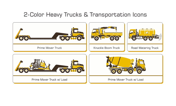 Gig Preview - Design quite detailed heavy truck or transportation icons or vectors