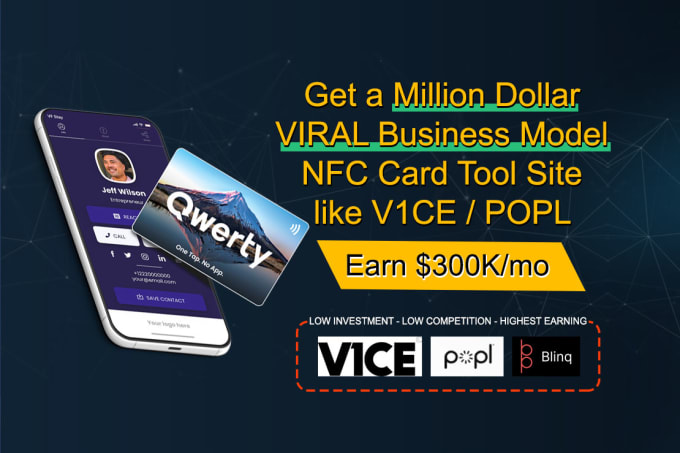 Gig Preview - Create nfc card business program like popl and v1ce high earning site