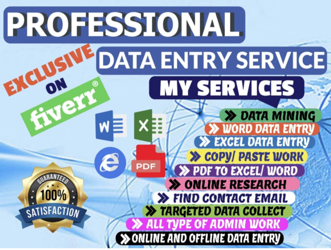 Gig Preview - Do accurate data entry,copy paste and database work