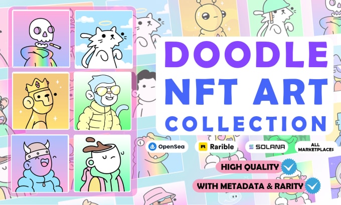 Gig Preview - Do doodle nft art cute cartoon character illustrations