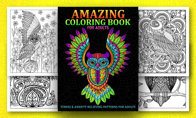 Gig Preview - Design adult coloring page adult coloring book activity book for kdp