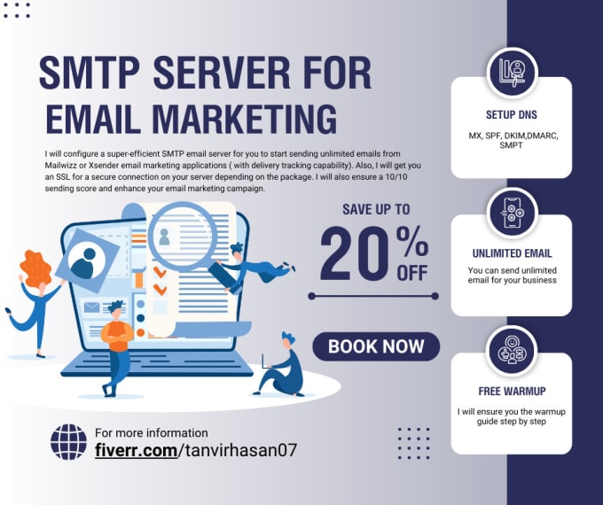 Gig Preview - Set up SMTP server for email marketing