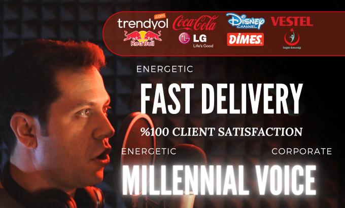 Gig Preview - Record an energetic millennial male voiceover for you