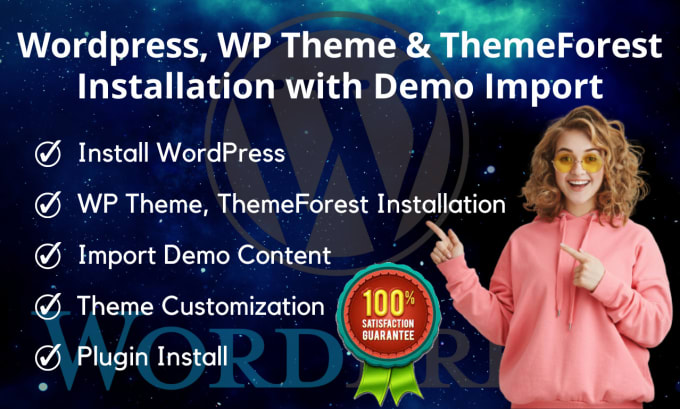 Gig Preview - Install wordpress, wp theme and themeforest with demo import