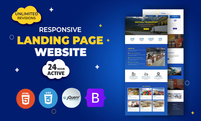 Gig Preview - Create a responsive HTML CSS landing page website