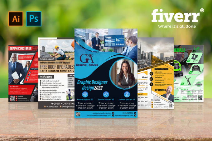 Gig Preview - Design a real estate flyer or leaflet, rack card door hanger