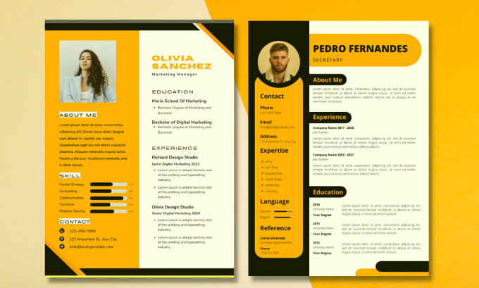 Gig Preview - Design a modern CV, resume, and cover letter with infographics in canva