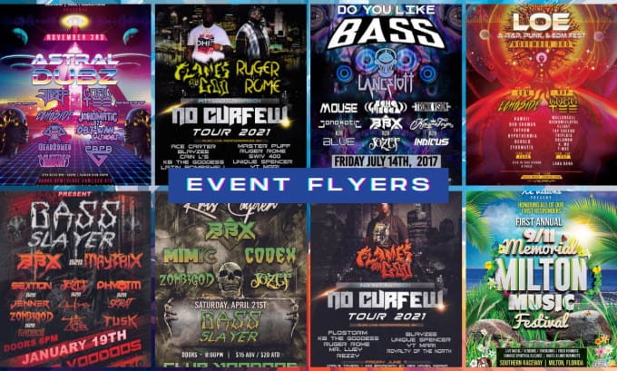 Gig Preview - Create eye catching music event flyers