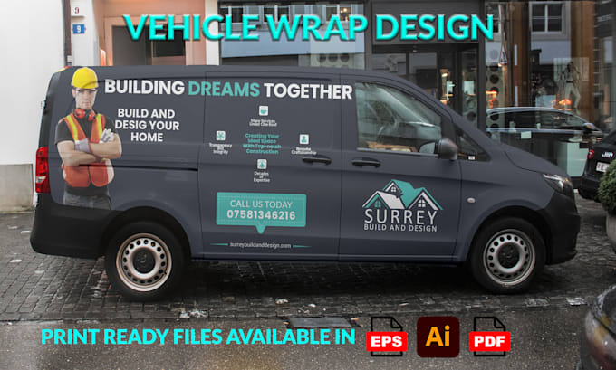 Gig Preview - Do van wrap design, car wrap or any vehicle wrap with mockup