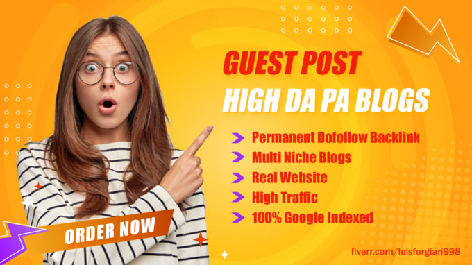 Gig Preview - Do guest post on high traffic site with dofollow backlink