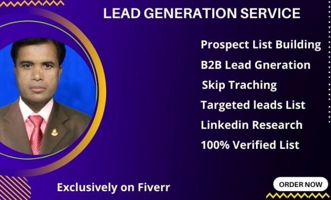 Gig Preview - Do b2b lead generation, lead generation and real estate lead