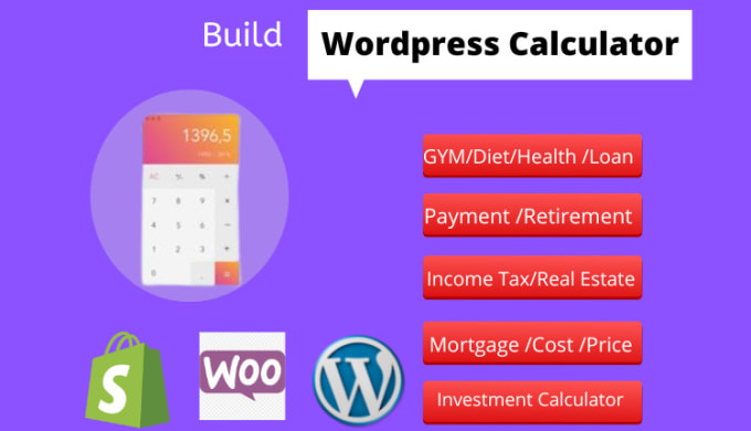 Gig Preview - Build custom online calculator for wordpress or any website