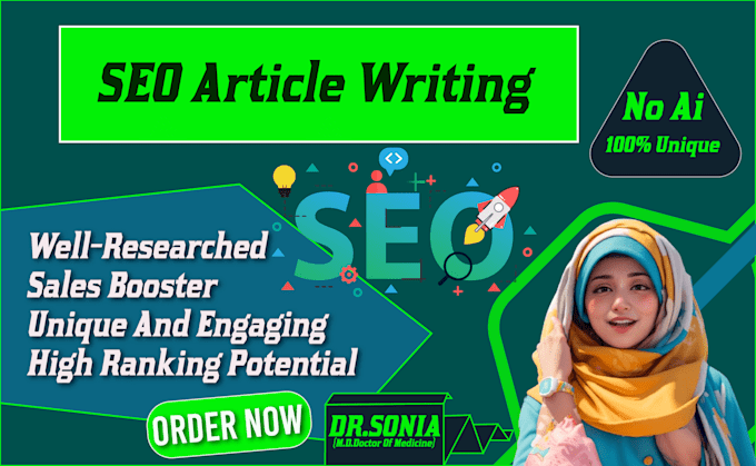 Gig Preview - Do stellar SEO article writing, website content writing and blog post writing